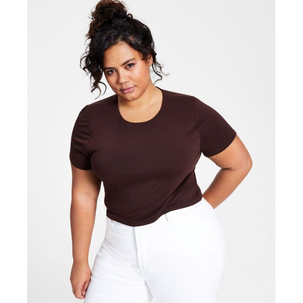 Bar III Plus Size Bodycon Crop Top